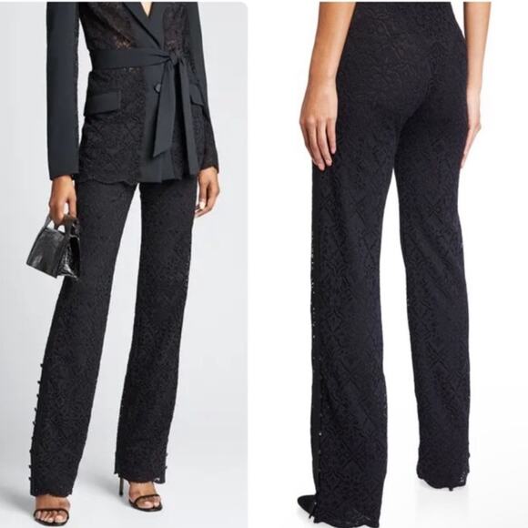 JONATHAN SIMKHAI Multimedia Lace Straight-Leg Pants - Picture 1 of 16